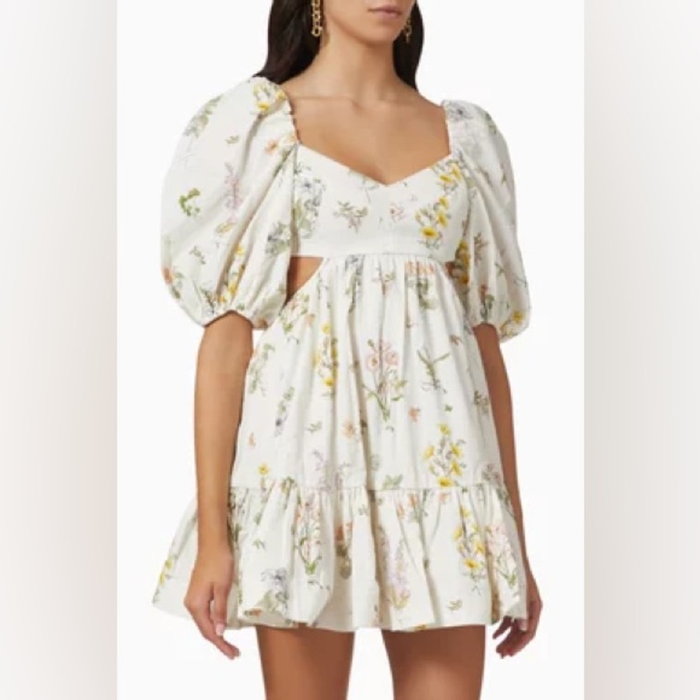 ZIMMERMANN Jeannie Puff Sleeve Mini Dress in Cotton